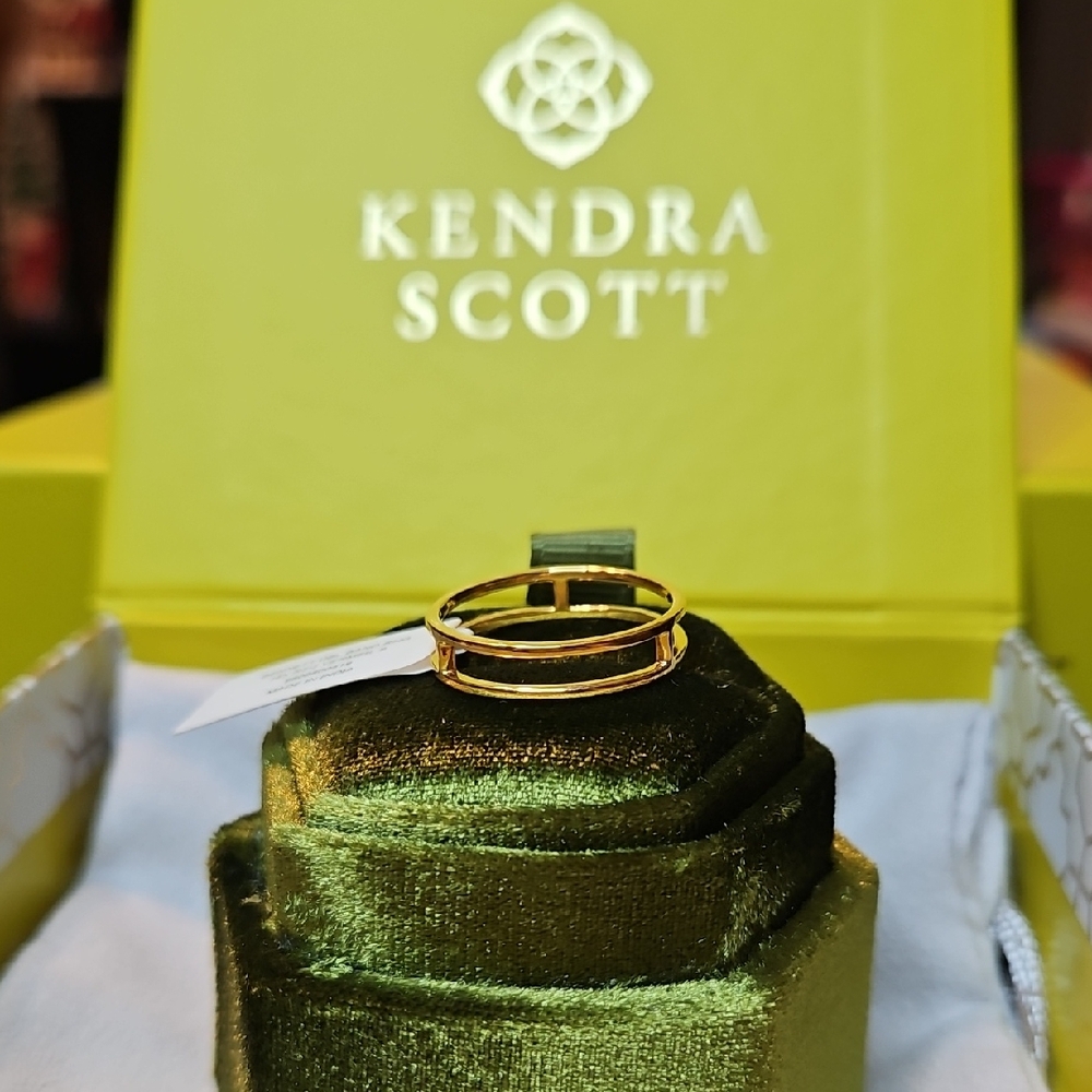 New Kendra Scott Bennett Double Band Ring in 18k Rose Gold Vermeil